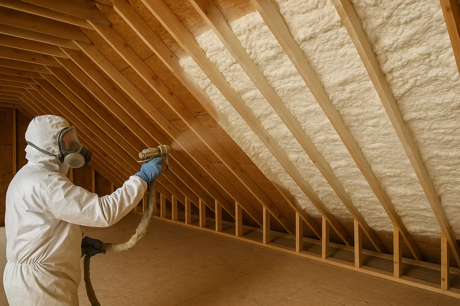 Spray foam insulation